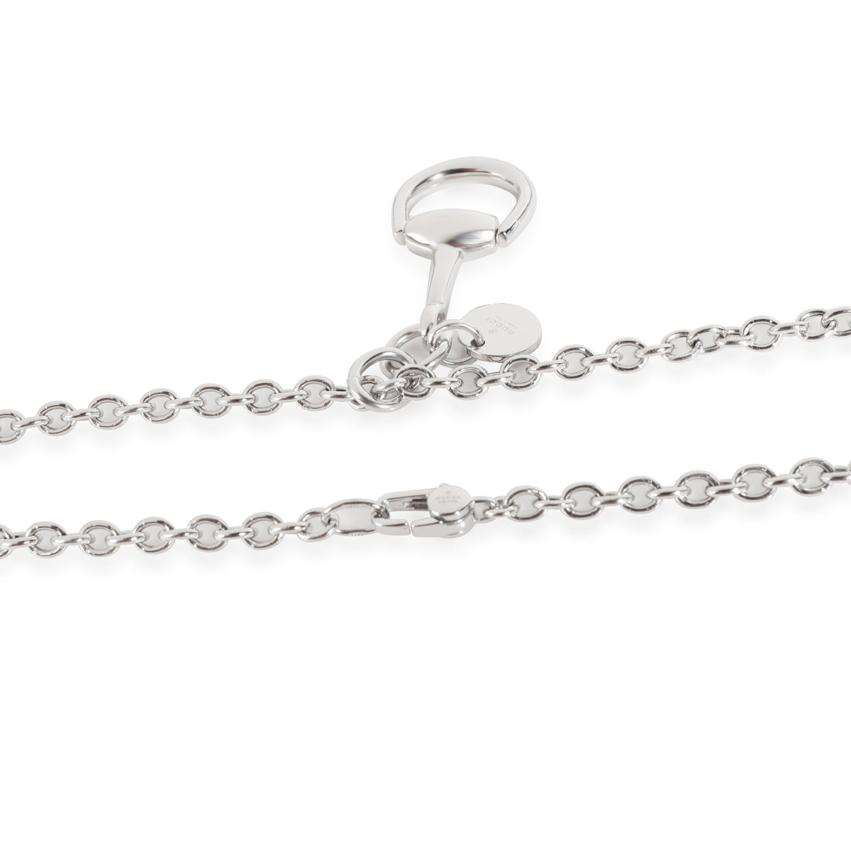 Gucci Horsebit Necklace in 18K White Gold