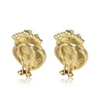 Kieselstein Cord Crown on Heart  Earrings in 18K Yellow Gold