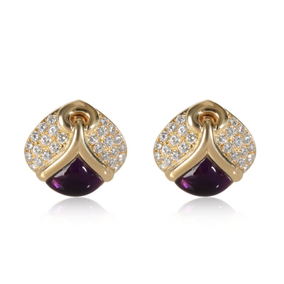 Bulgari Amethyst & Diamond Earring in 18K Yellow Gold 2.60 CTW