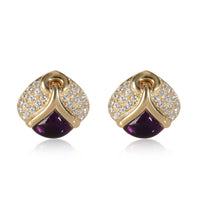 Bulgari Amethyst & Diamond Earring in 18K Yellow Gold 2.60 CTW