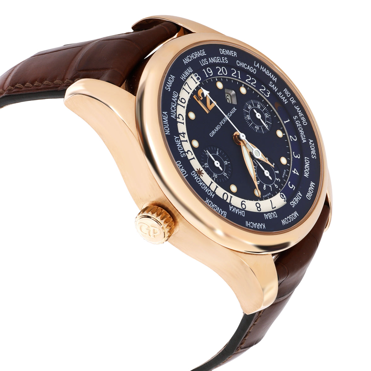 Girard Perregaux WW.TC World Time 49805 Men's Watch in 18kt Rose Gold
