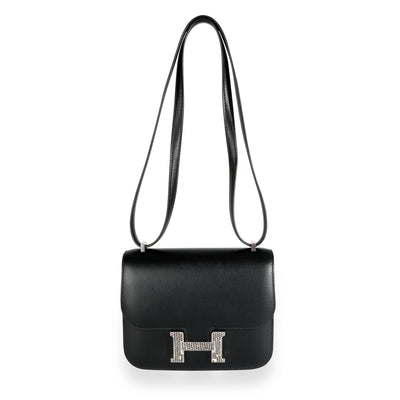 Hermès Black Monsieur & Salvator Lizard Constance 18 PHW