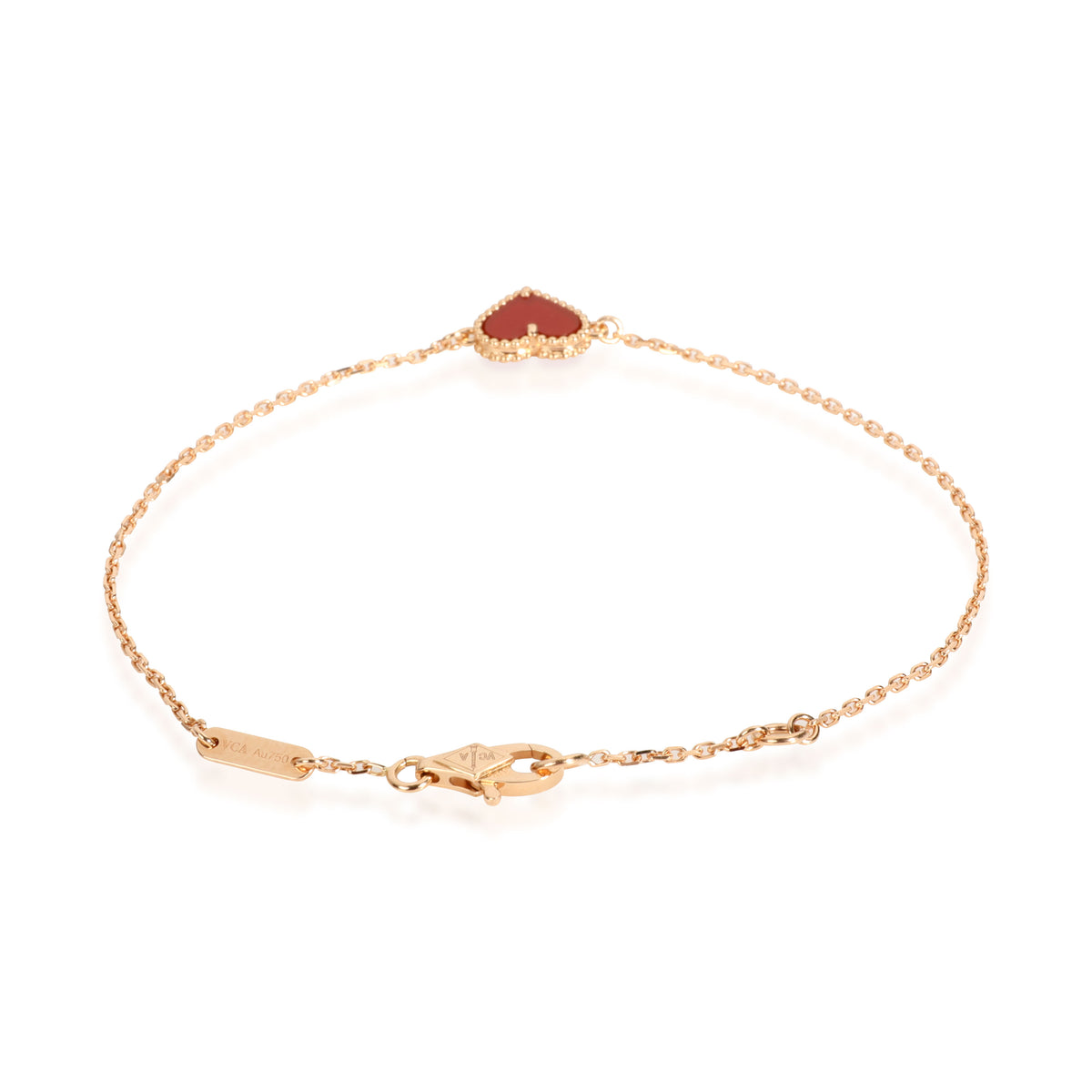 Van Cleef & Arpels Sweet Alhambra Carnelian Bracelet in 18K Rose Gold