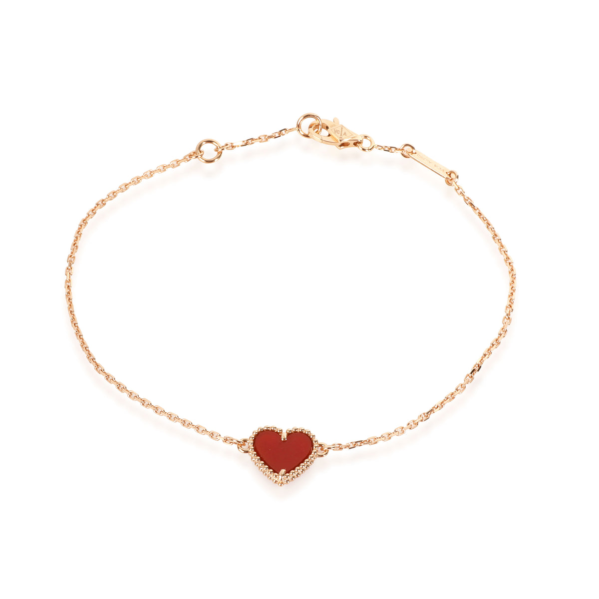 Van Cleef & Arpels Sweet Alhambra Carnelian Bracelet in 18K Rose Gold
