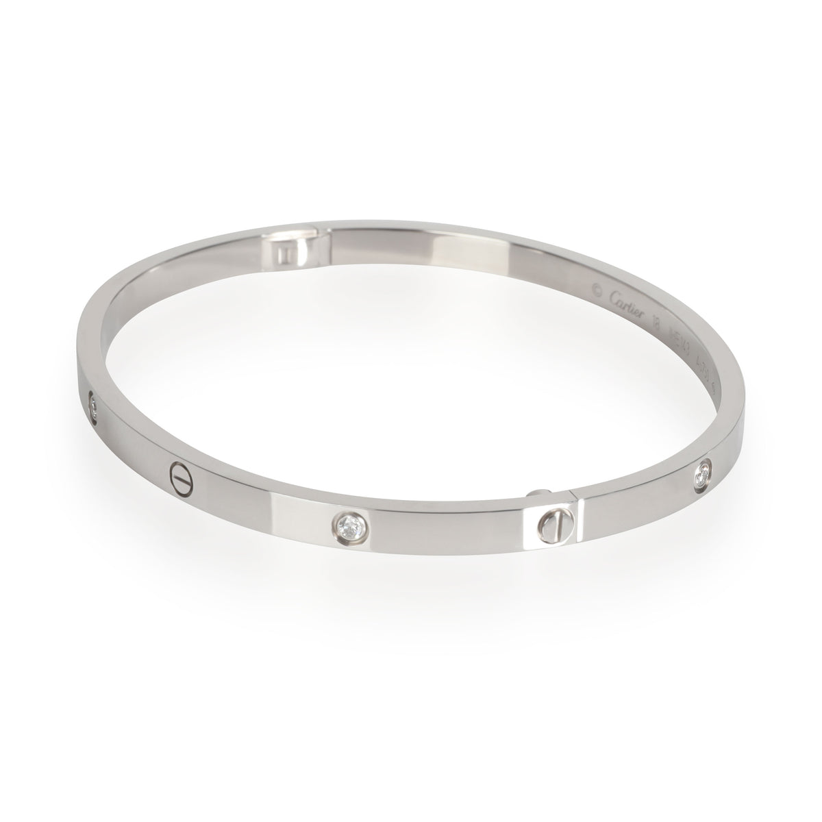 Cartier Love Diamond Bracelet in 18K White Gold SM 0.15 CTW