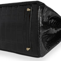 Hermès Black Shiny Porosus Crocodile Birkin 35 GHW