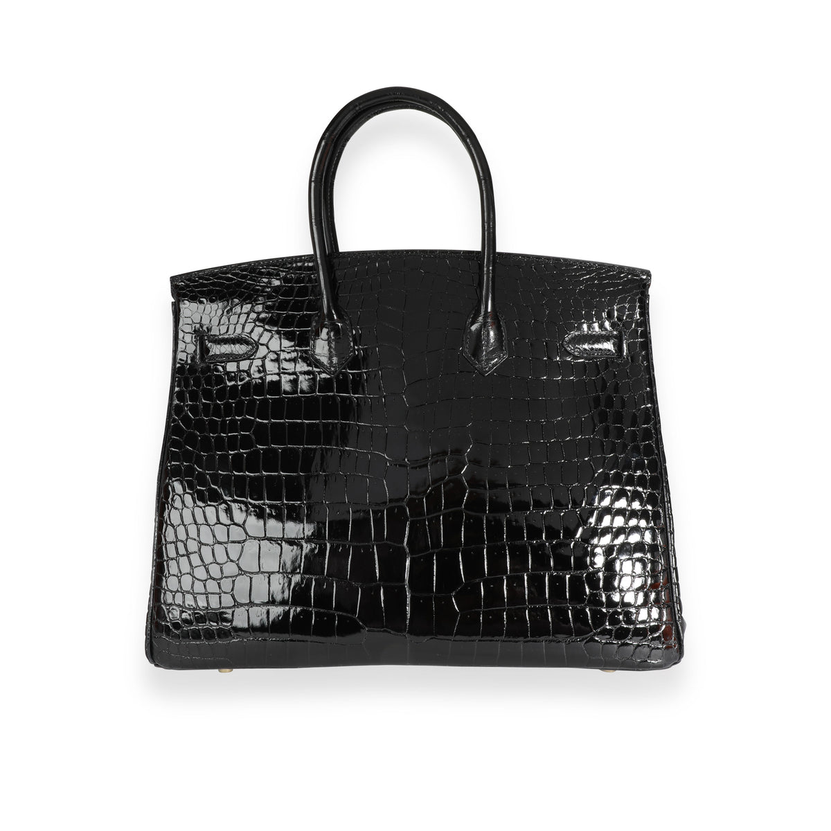 Hermès Black Shiny Porosus Crocodile Birkin 35 GHW