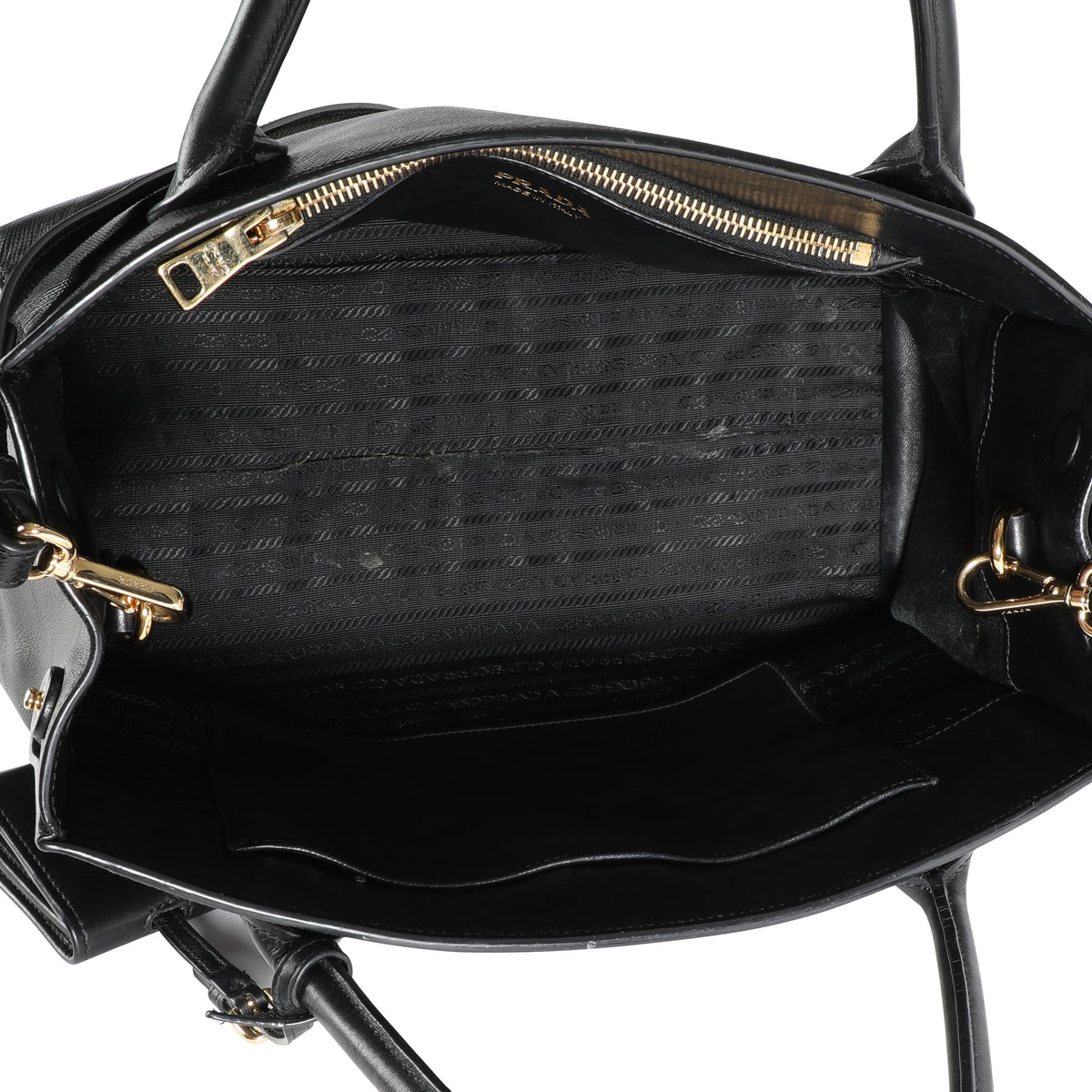 Prada Monochrome Medium Saffiano Bag in Black