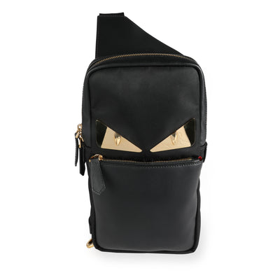 Fendi Black Bag Bugs One-Shoulder Backpack