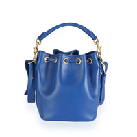 Saint Laurent Blue Leather Small Emmanuelle Bucket Bag