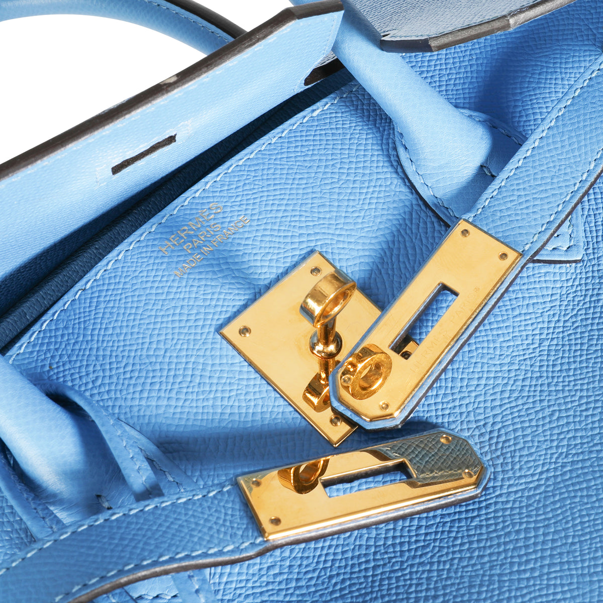 Hermes Birkin 30 Blue Paradis Bag Gold Hardware Epsom Leather For