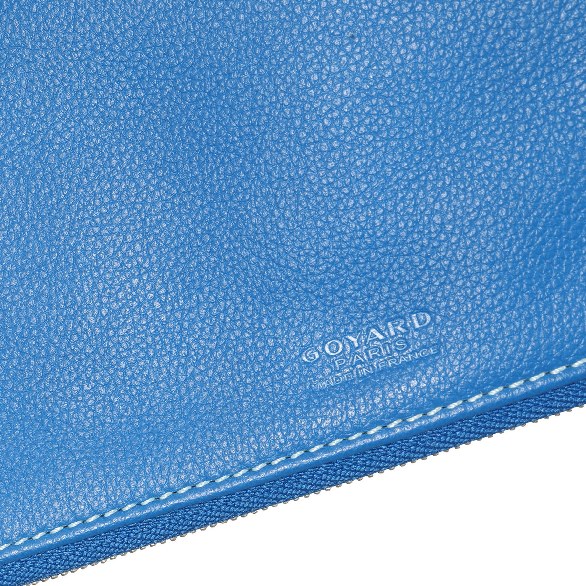 Goyard Saint Marie Royal Blue Canvas Leather Clutch Bag