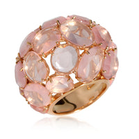 Pomellato Capri Rose Quartz Ring in 18K Rose Gold