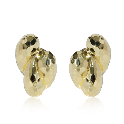 Henry Dunay Flame Hammered Clip On Earring in 18K Yellow Gold