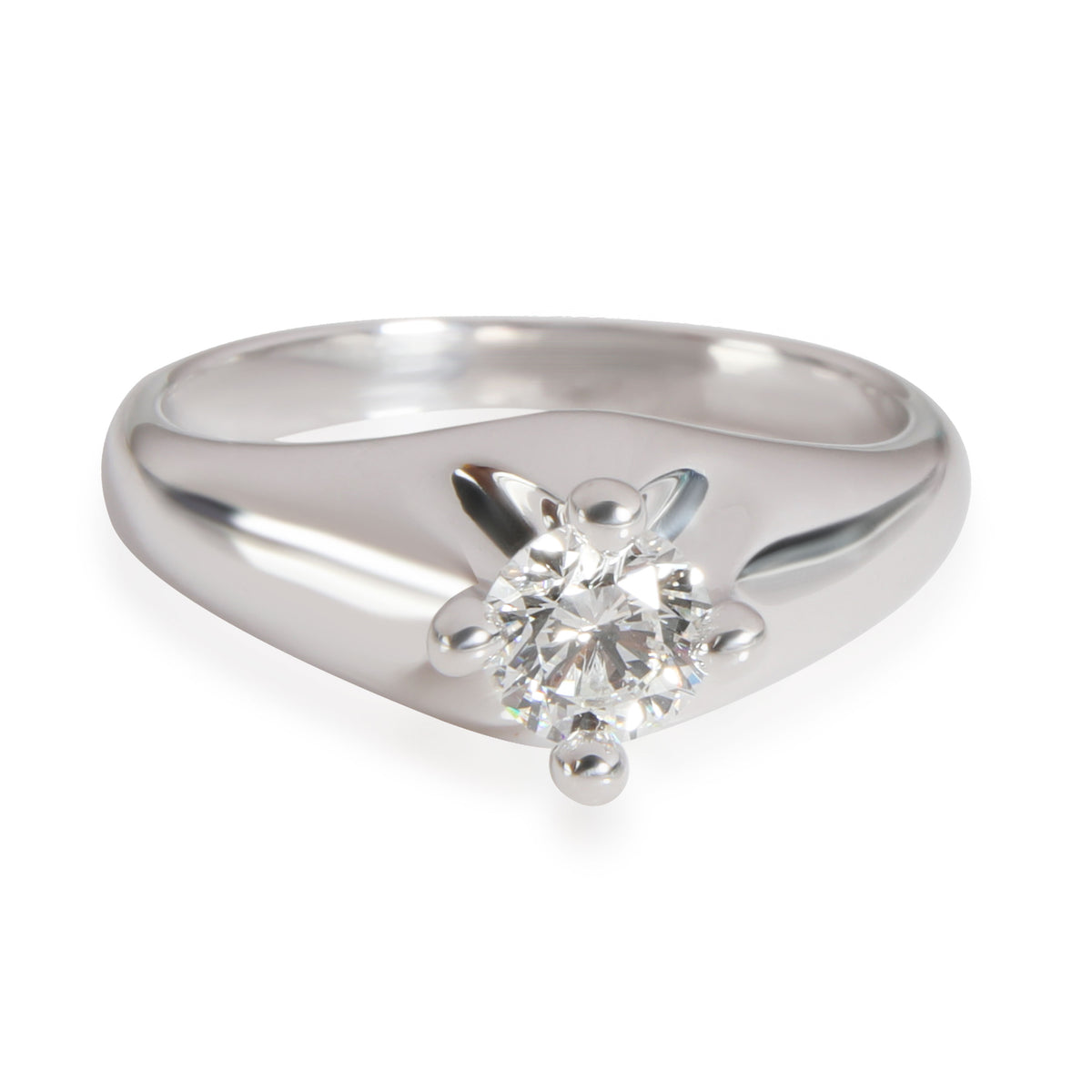 Bulgari Corona Diamond Solitaire Engagement Ring in Platinum G VS2 0.33 Ct