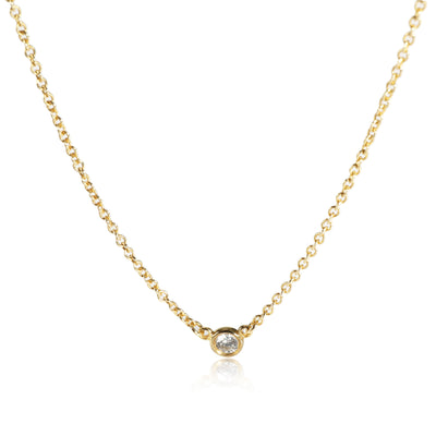 Tiffany & Co. Elsa Peretti Solitaire Diamond Pendant in 18K Yellow Gold 0.08 CT