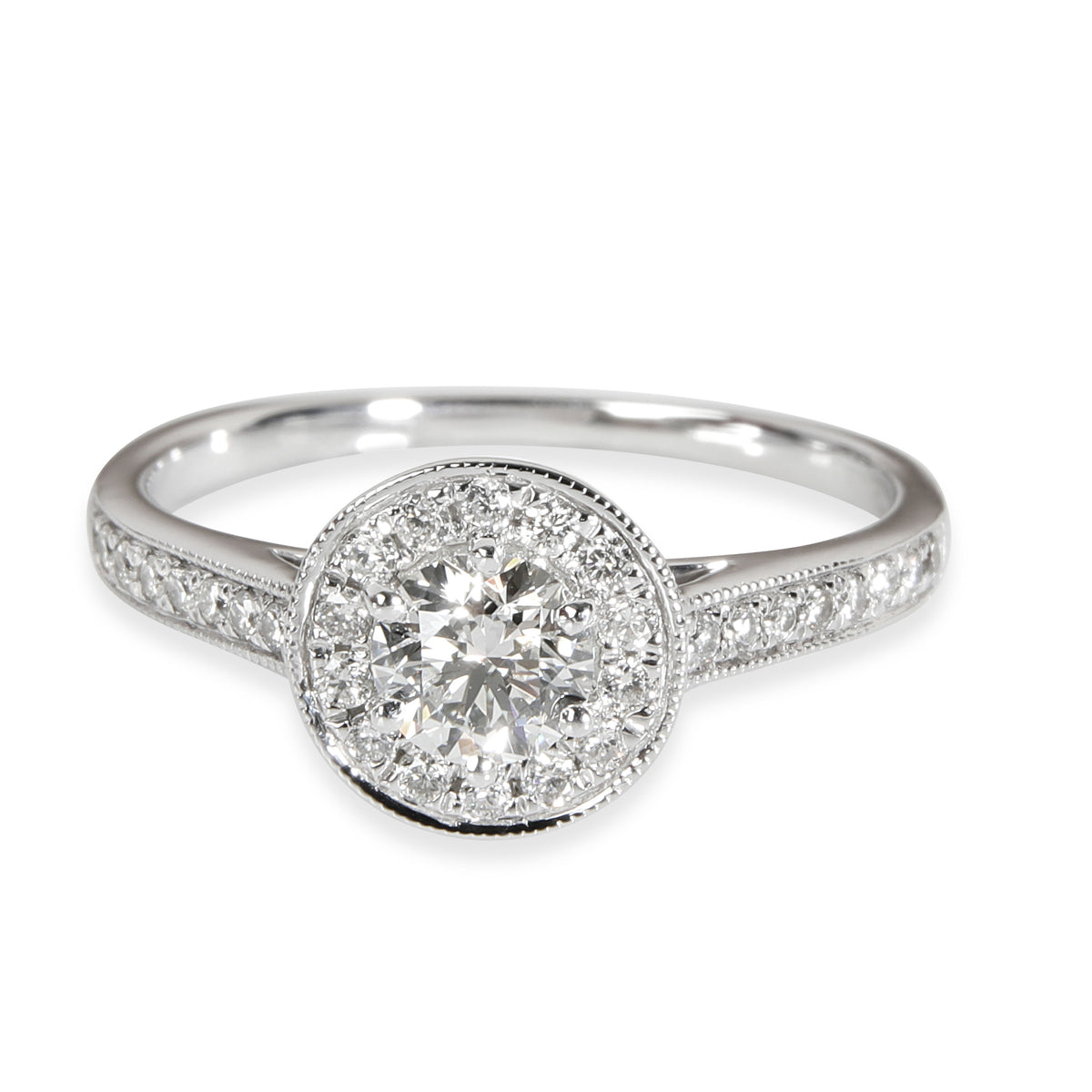 Halo Diamond Engagement Ring in  Platinum F VVS1 0.5 CTW