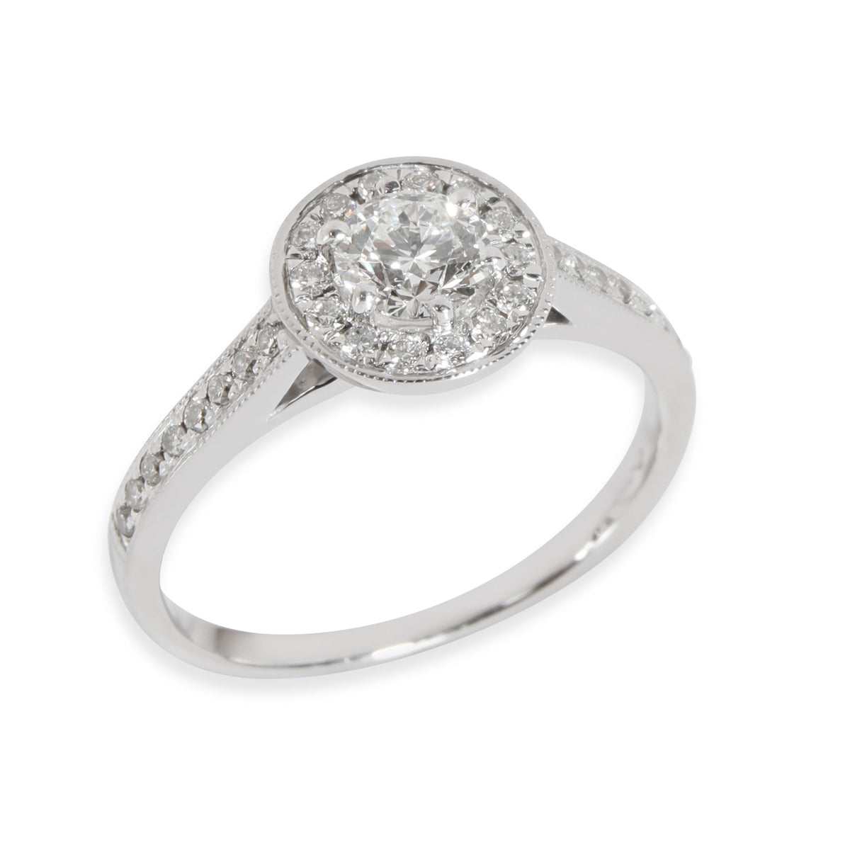 Halo Diamond Engagement Ring in  Platinum F VVS1 0.5 CTW