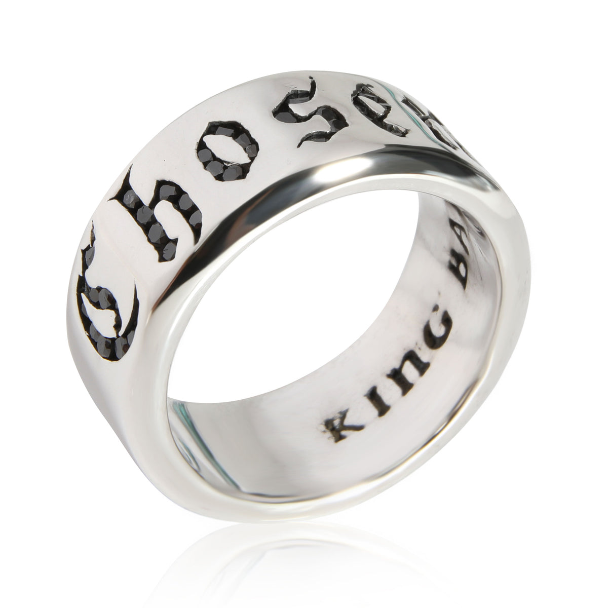 King Baby Chosen Black Diamond Ring Sterling Silver