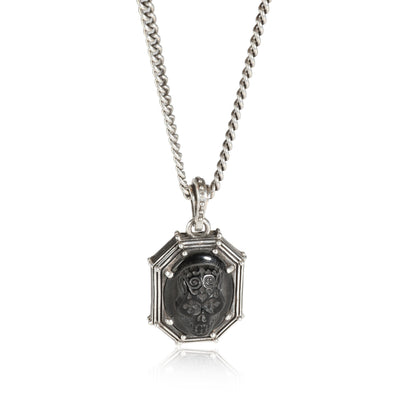 King Baby Jet Industrial Texture Pendant in Sterling Silver