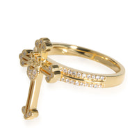 King Baby Diamond Cross & Crowned Heart Ring in 18K Yellow Gold