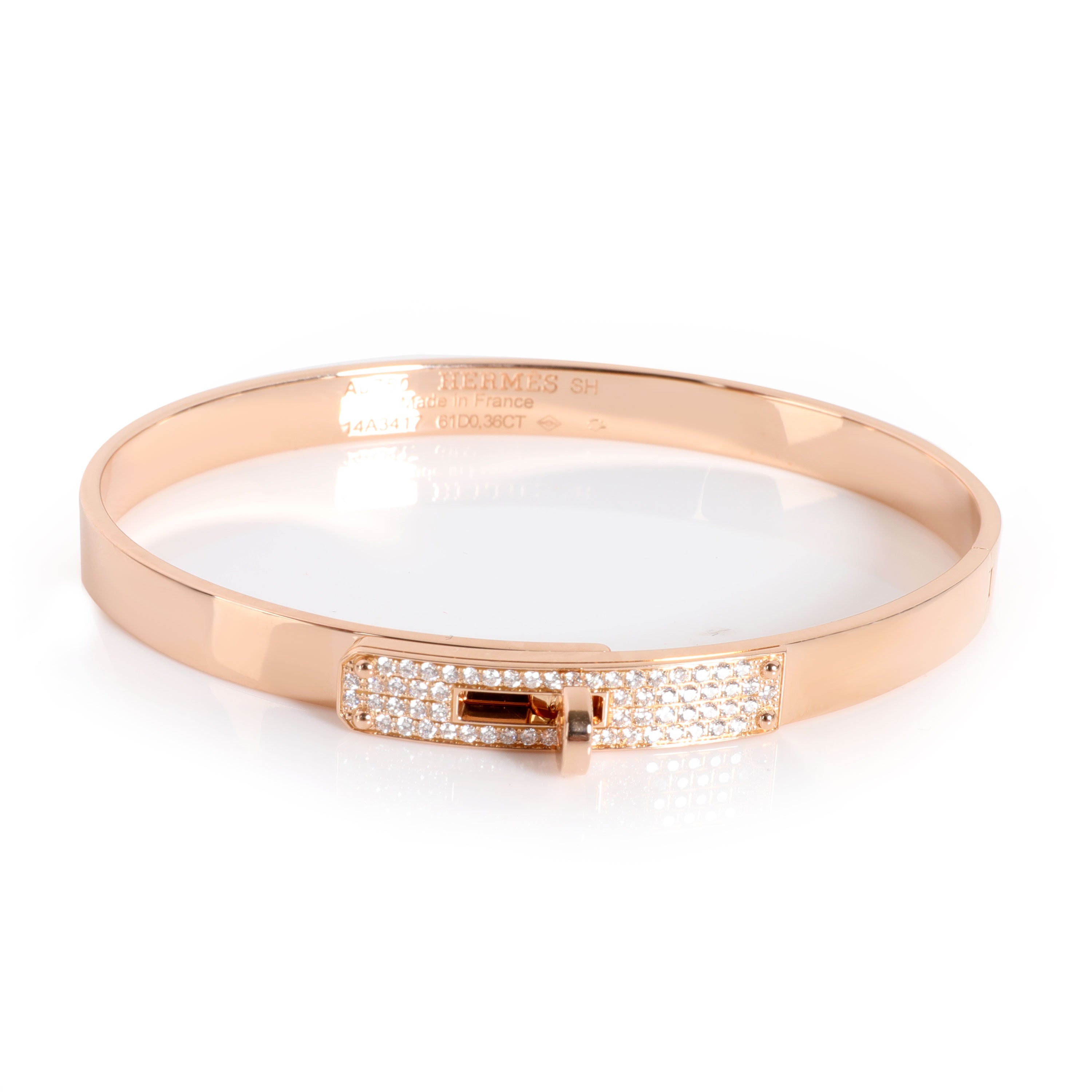Hermès Kelly Diamond Bracelet in 18k Rose Gold 0.36 Ctw