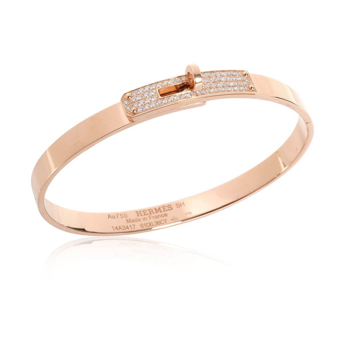 Hermès Kelly Diamond Bracelet in 18K Rose Gold Small Model 0.36 CTW
