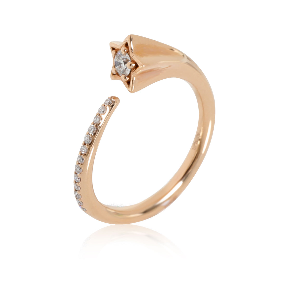 Diamond Shooting Star Open Ring in 18K Rose Gold  0.17 Ctw