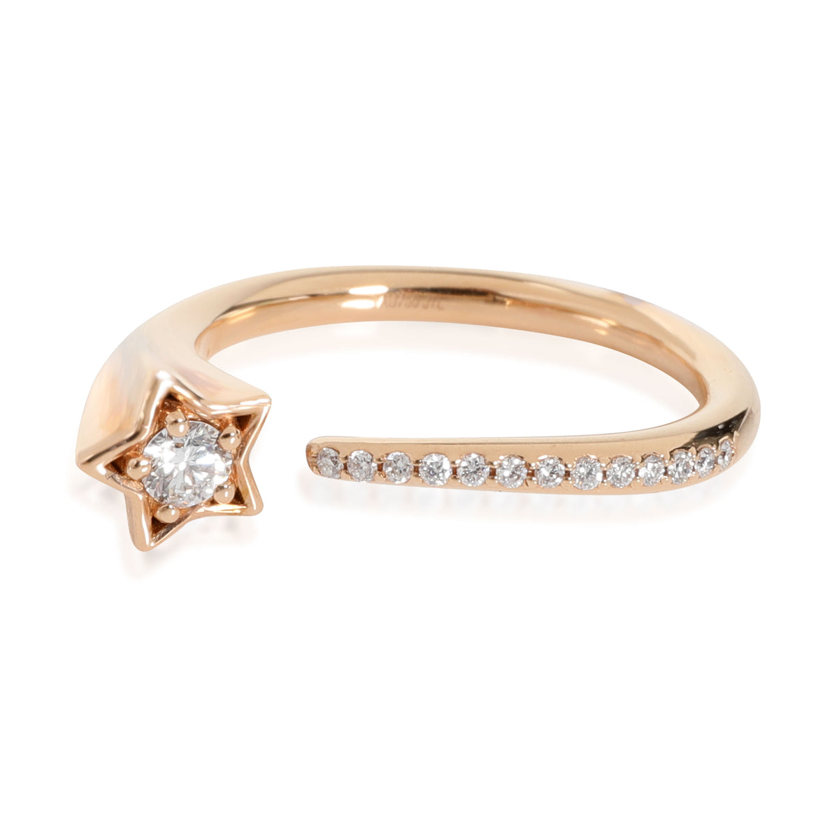 Diamond Shooting Star Open Ring in 18K Rose Gold  0.17 Ctw