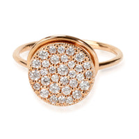 Pave Diamond Disc Ring in 18K Rose Gold 0.42 CTW