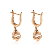 Diamond Leverback Cube Earrings in 18K Rose Gold  0.19 CTW