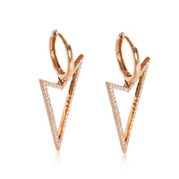 Triangle Drop Diamond Earrings in 18K Rose Gold 0.40 CTW