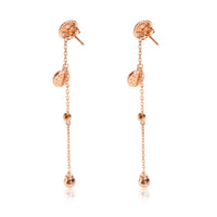 Chain Drop Earrings with Micro Pave Diamond Disc  in 18K Rose Gold 0.19 CTW