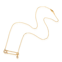 Diamond Safety Pin Necklace in 18K Yellow Gold 0.24 CTW