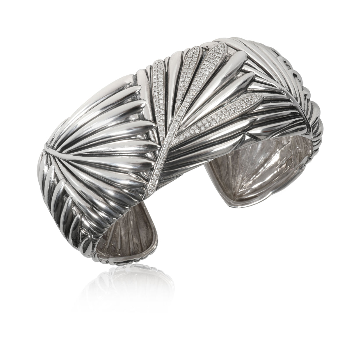 Effy Palm Frond Diamond Cuff in Sterling Silver 0.56 CTW