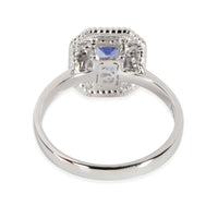 Effy Halo Tanzanite & Diamond Fashion Ring in 14K White Gold 0.08 CTW