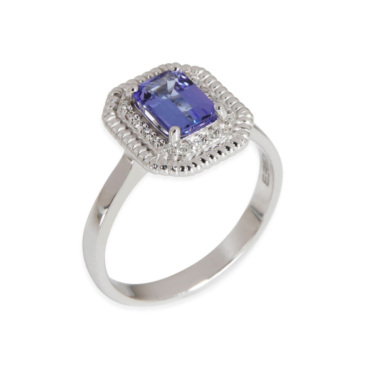 Effy Halo Tanzanite & Diamond Fashion Ring in 14K White Gold 0.08 CTW