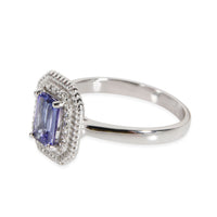 Effy Halo Tanzanite & Diamond Fashion Ring in 14K White Gold 0.08 CTW