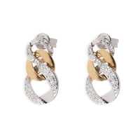 Effy Curb Link Diamond Drop Earring in 14K 2 Tone Gold 0.34 CTW
