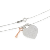 Return to Tiffany Heart Tag Key Pendant in  Sterling Silver and Rubedo
