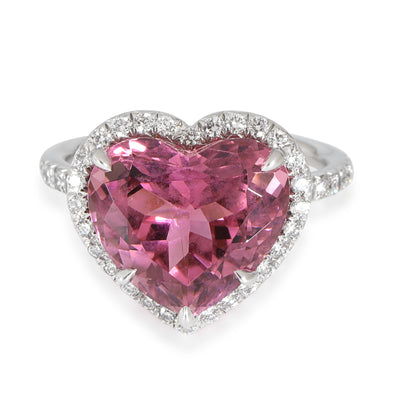Tiffany & Co. Soleste Heart Tourmaline Diamond  Ring in  Platinum Pink 0.42 CTW