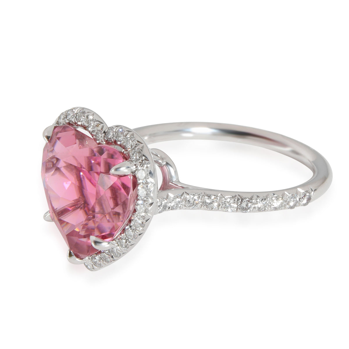 Tiffany Soleste Heart Tourmaline Diamond Ring in Platinum