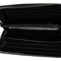 Gucci Black Guccissima Leather Zip Around Wallet