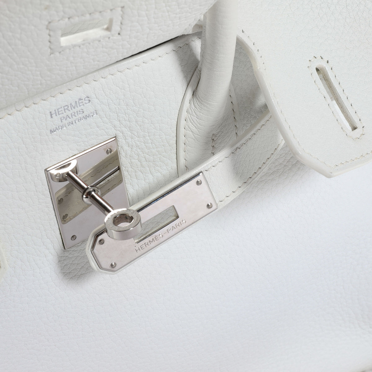 Hermès Blanc Clémence Birkin 30 PHW