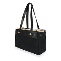 Hermès Black Canvas & Vache Hunter Leather 2-in-1 Herbag Cabas Tote PHW