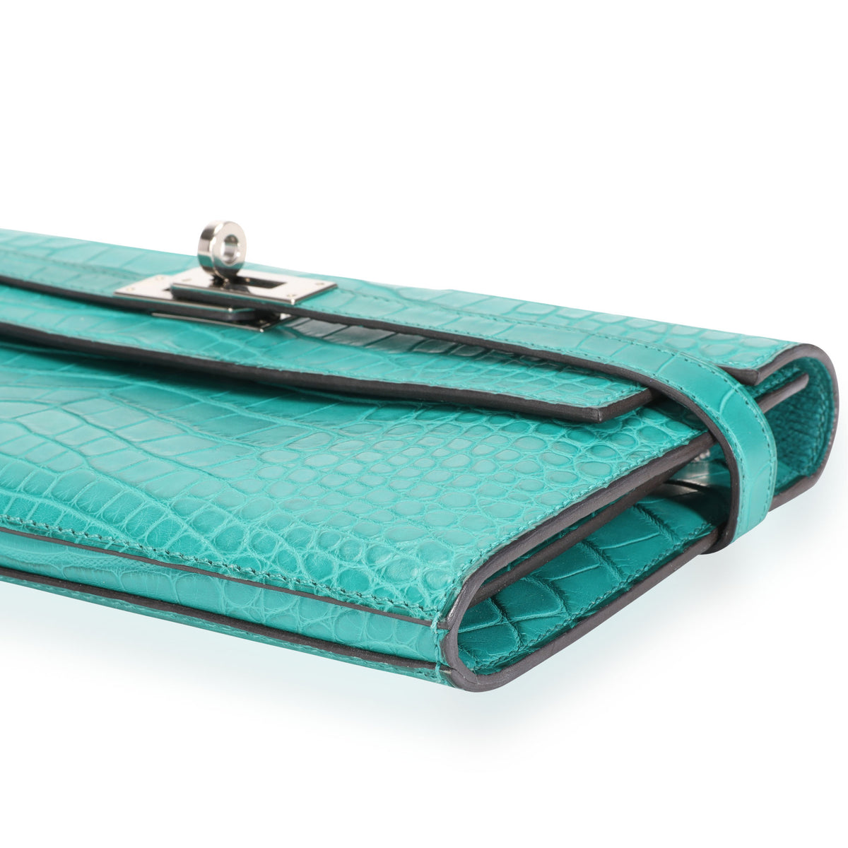 Hermes Blue Alligator Wallet with Removable Coin Purse - Handbags