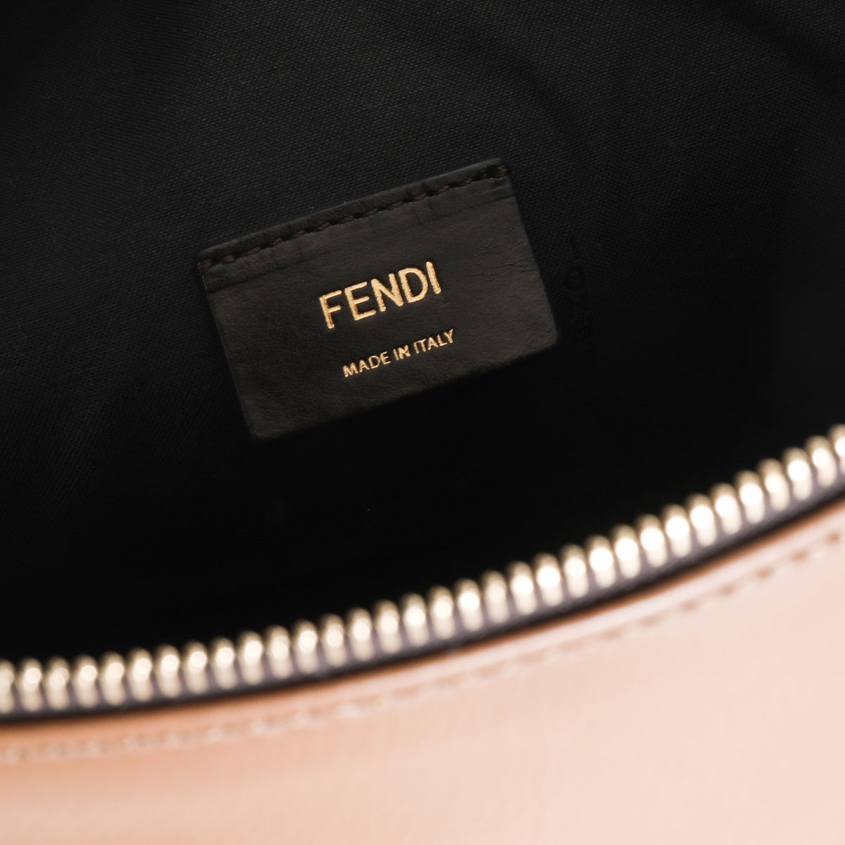 Fendi Brown Pequin Stripe Canvas & Leather Zip Tote
