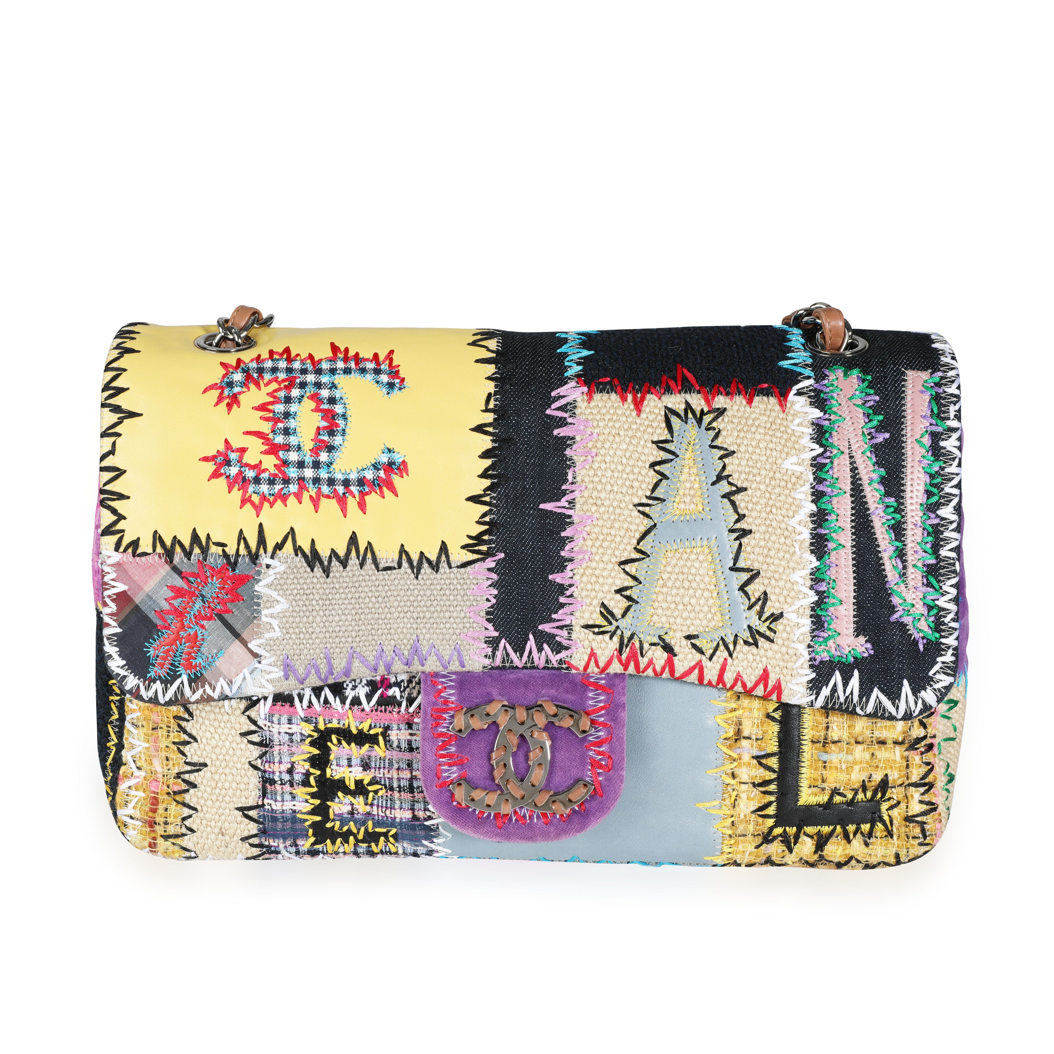 Chanel Limited Edition Multicolor Patchwork Medium Flap Bag with, Lot  #58191