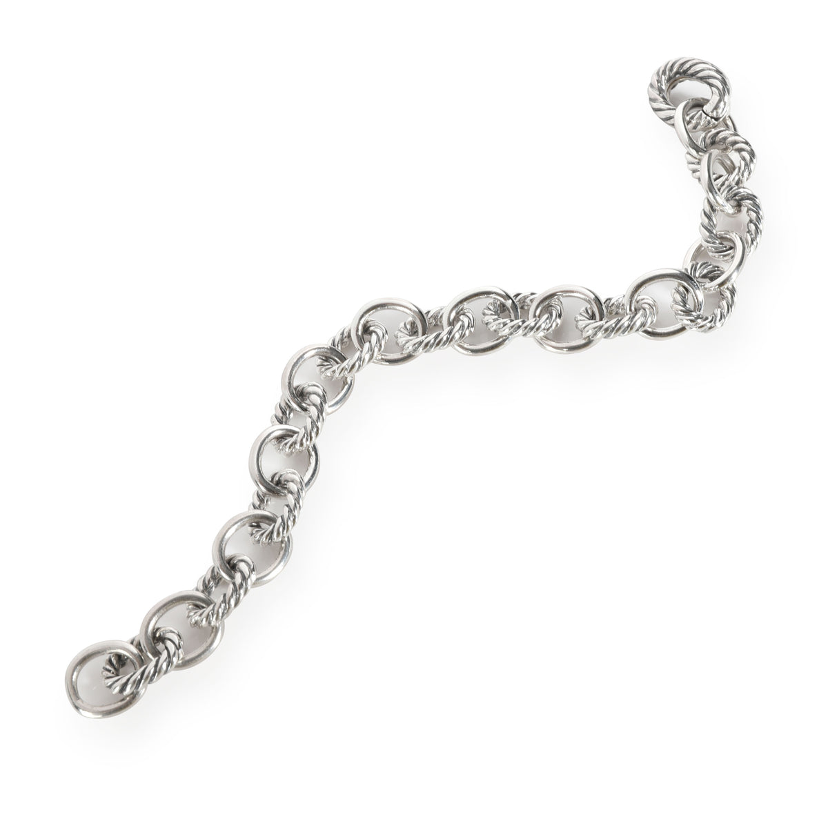 David Yurman Cable Bracelet in 18K White Gold/Sterling Silver