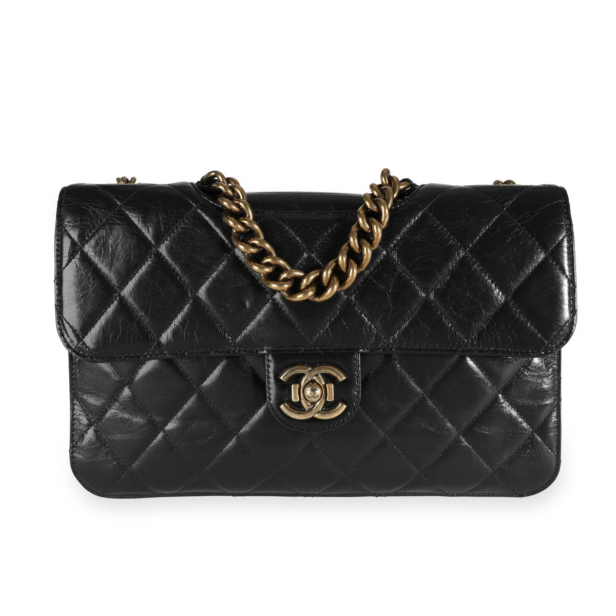 Chanel Black Aged Leather Perfect Edge Flap Bag, myGemma